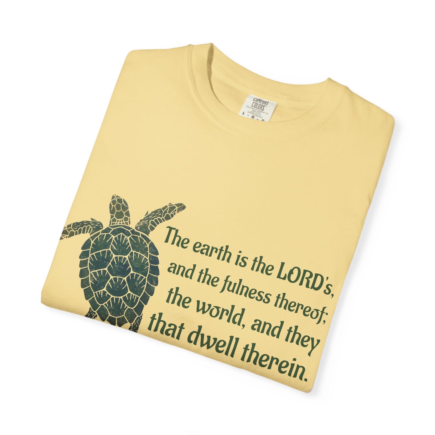 Psalm 24:1 Sea Turtle Comfort Colors Tee
