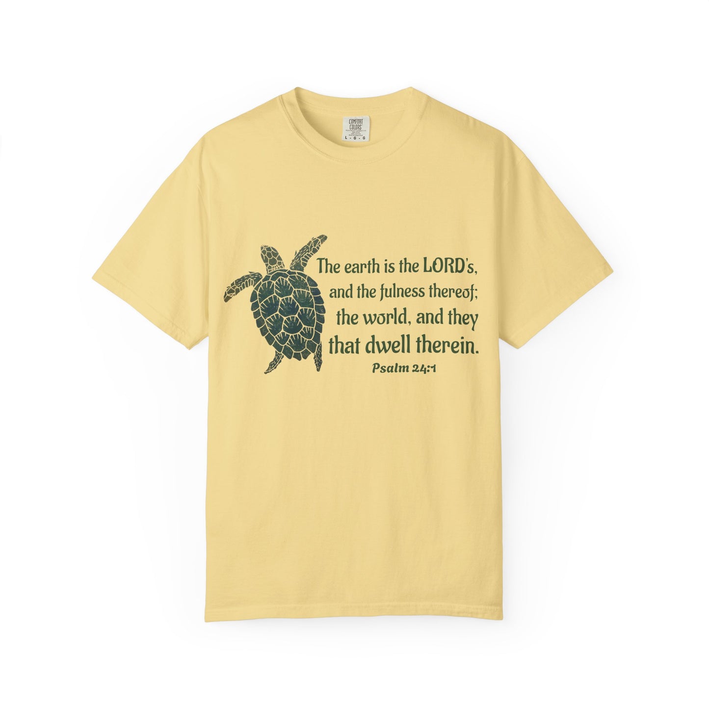 Psalm 24:1 Sea Turtle Comfort Colors Tee