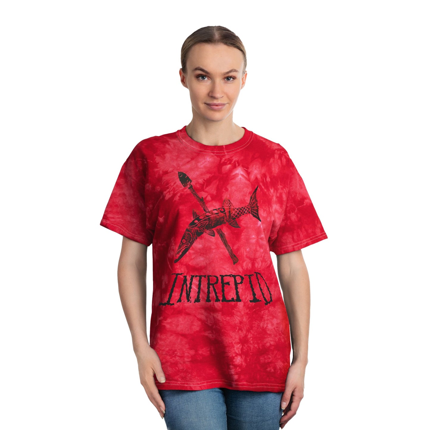 Speared Barracuda Tee. Intrepid Apparel. Crystal Tie Dye.