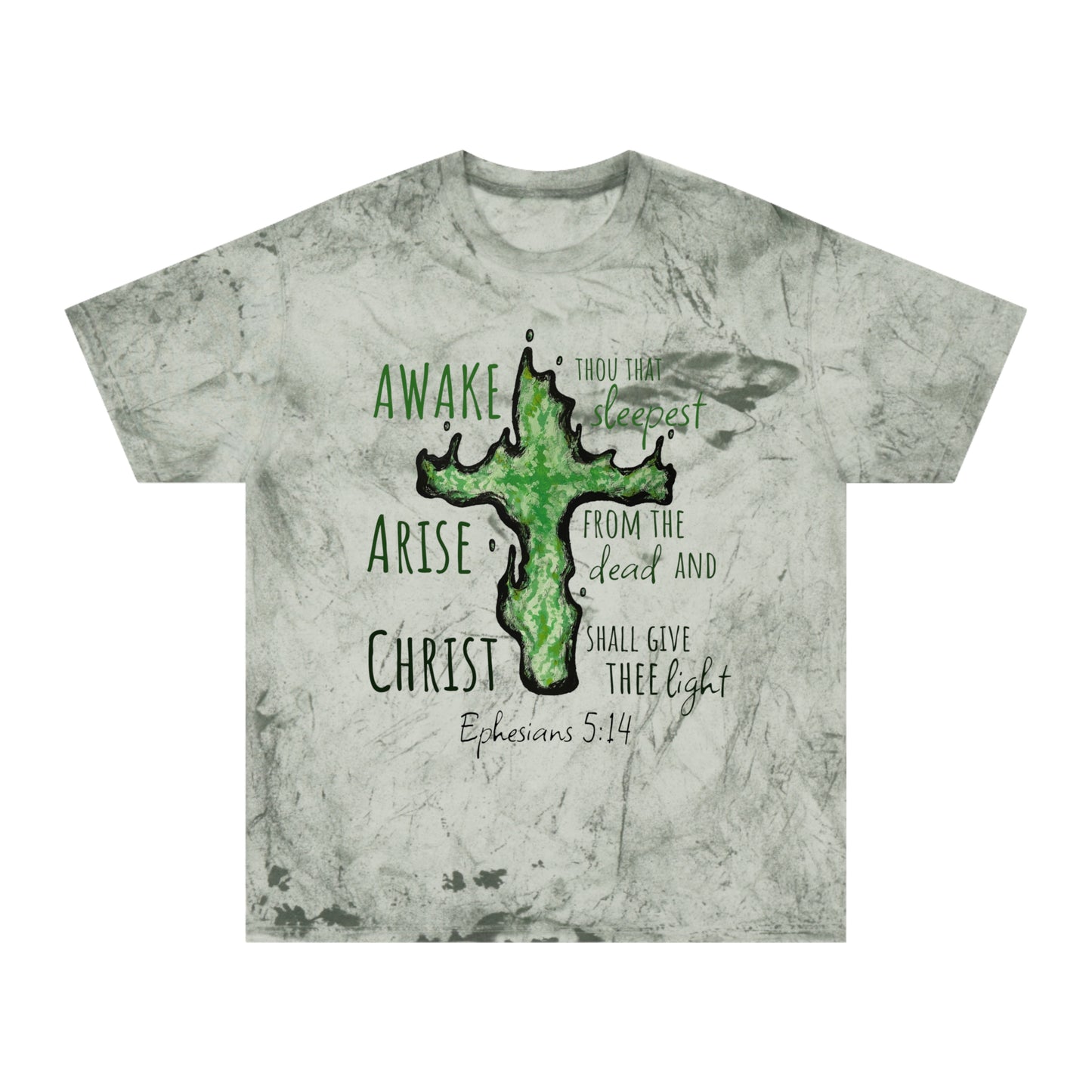Wispy Light Christian Cross Color Blast Tee