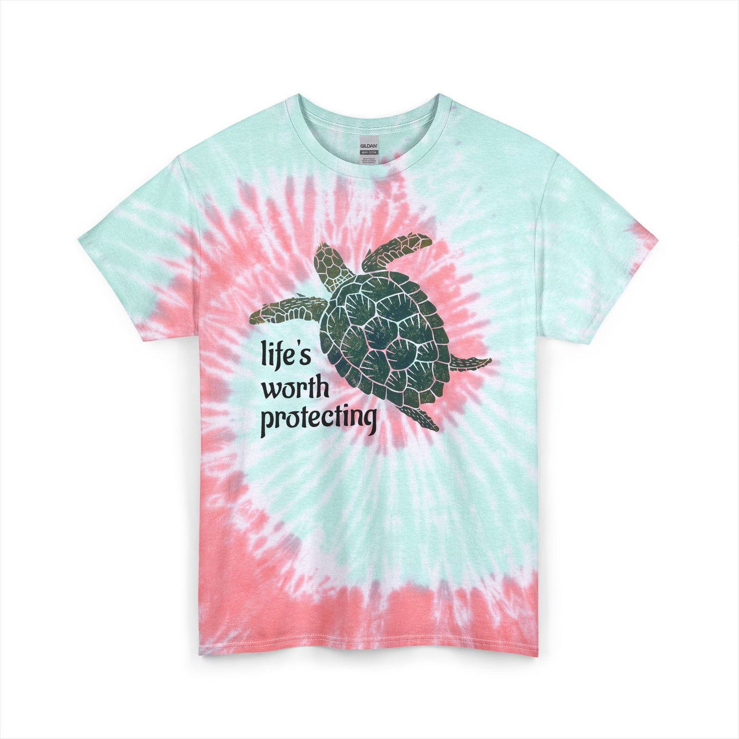 Sea Turtle "Life's Worth Protecting" Tie Dye Tee