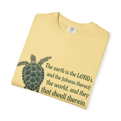 Psalm 24:1 Sea Turtle Comfort Colors Tee