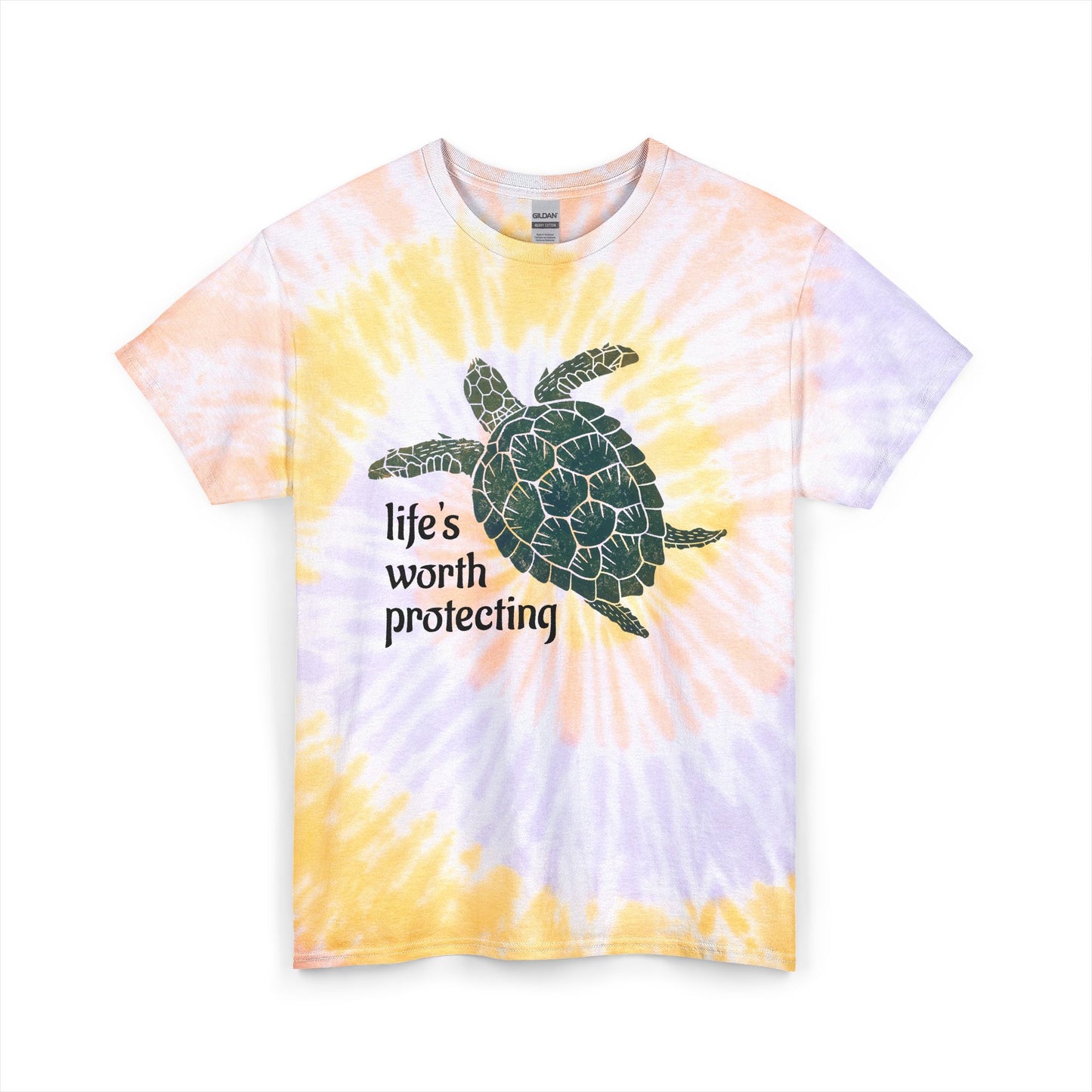 Sea Turtle "Life's Worth Protecting" Tie Dye Tee