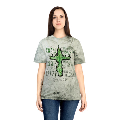 Wispy Light Christian Cross Color Blast Tee