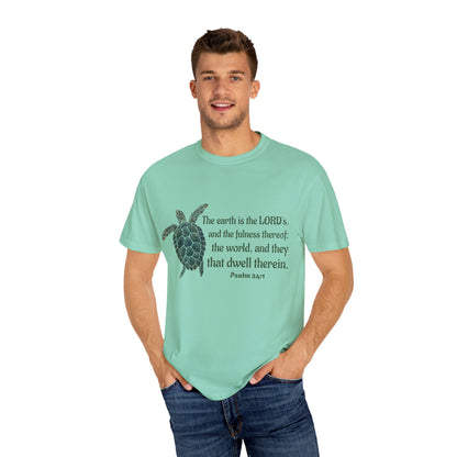 Psalm 24:1 Sea Turtle Comfort Colors Tee
