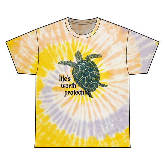 Sea Turtle "Life's Worth Protecting" Tie Dye Tee