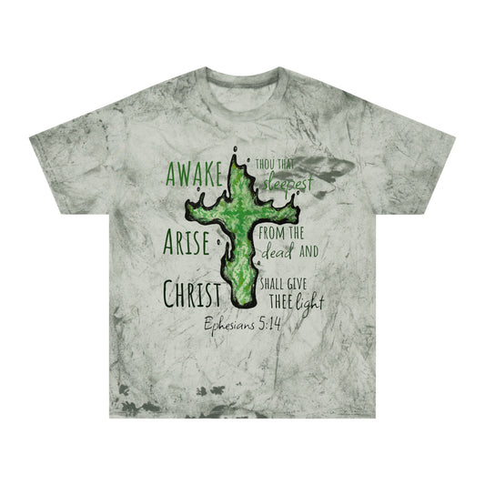 Wispy Light Christian Cross Color Blast Tee